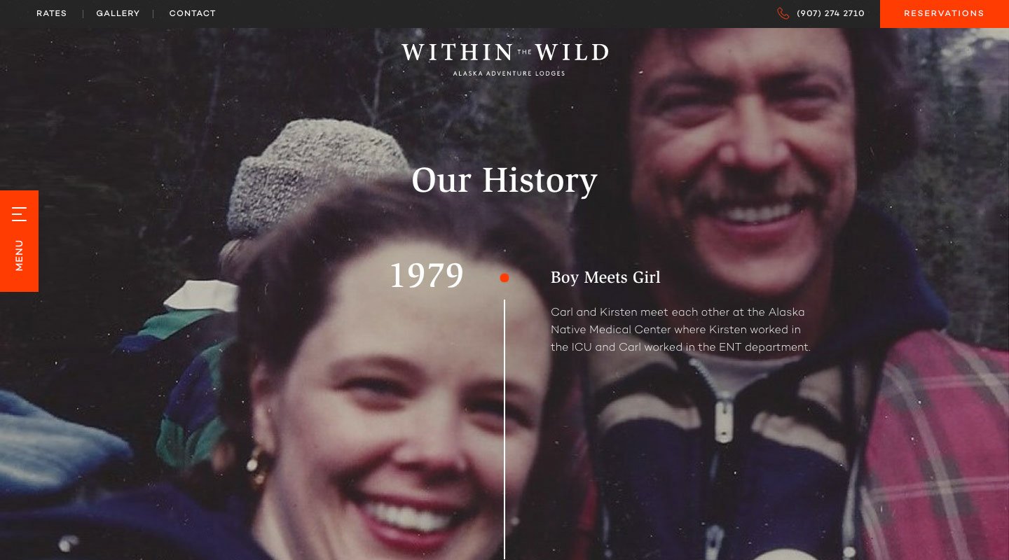Within The Wild's history website page